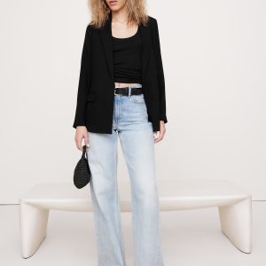 Drapey-Twill Blazer