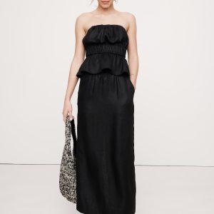 Linen Pull-On Maxi Skirt