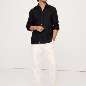 Italian Linen-Cotton Pull-On Pant