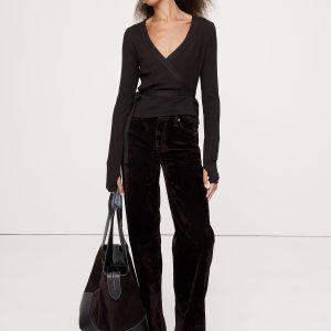 Ribbed Wrap Top